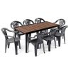 Rowen Large 8+1 kerti bútor garnitúra szett dió-grafit