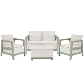 Scandi linea kerti bútor szett jute tárolós asztallal