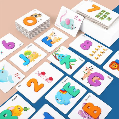 Betűk és számok angol nyelvű oktatójáték kártyákkal