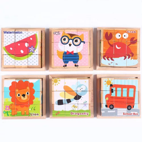 Fakocka puzzle, kirakós fajáték
