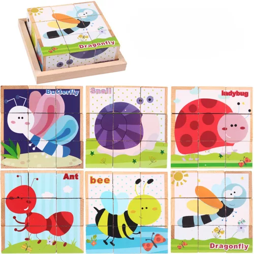 Fakocka puzzle, kirakós fajáték