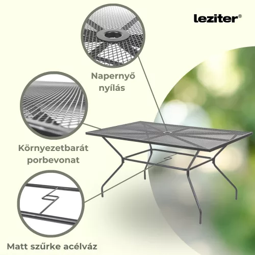 Melfi fém mesh kerti asztal 150x90x75 cm