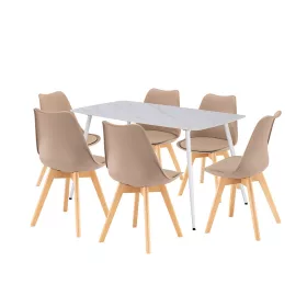 Ravena 6+1 étkező garnitúra fehér-bézs