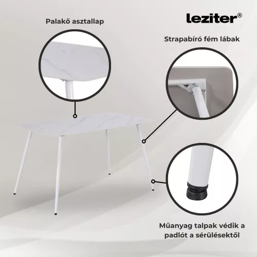 Ravena 6+1 étkező garnitúra fehér-bézs