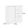 Miami komód 1ajtós 4 fiókos 80x92 cm fehér-fehér