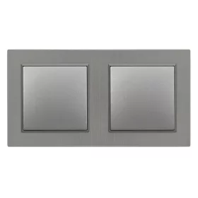   Nova kettős egy áramkörös egypólusú kapcsoló 101 szürke szálcsiszolt kerettel