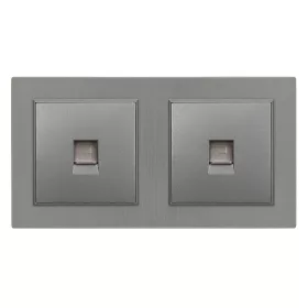   Nova kettős UTP aljzat RJA-45 szürke szálcsiszolt kerettel
