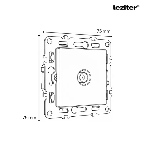 Nova III kettő dugalj TV csatlakozóval szürke szálcsiszolt kerettel