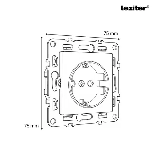 Nova III földelt dugalj  szürke szálcsiszolt kerettel