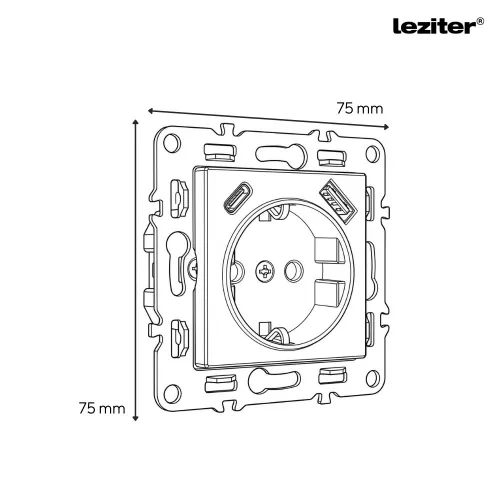 Nova csatlakozóaljzat USB csatlakozóval szürke