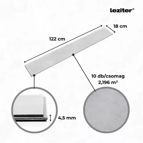 Leziter Reno kőhatású szürke Vinyl SPC padló