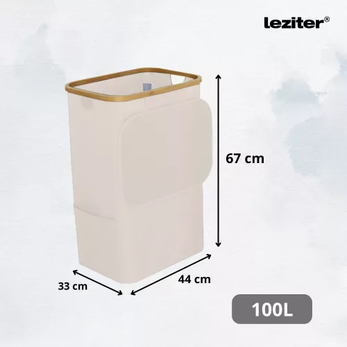 Szennyeskosár 100L bézs 44x33x67 cm
