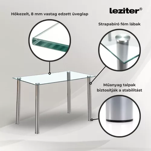 Velon 4+1 étkező garnitúra fehér-fekete