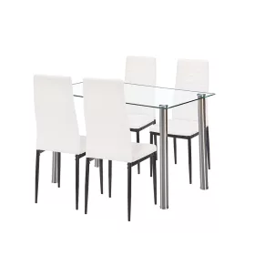 Mateo 4+1 étkező garnitúra fehér-fekete