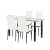 Denton 4+1 étkező garnitúra fehér-fekete