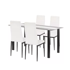 Denton 4+1 étkező garnitúra fehér-fekete
