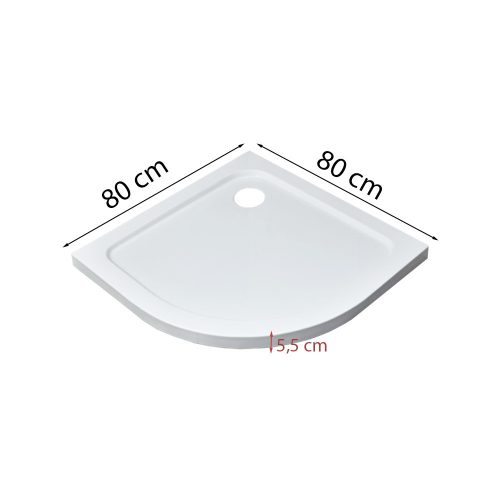 Modena Slim íves alacsony akril zuhanytálca 80x80 cm