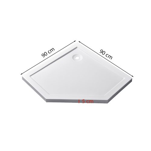Modena Slim ötszögletű alacsony akril zuhanytálca 90x90 cm