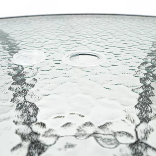 Ordino fémvázas üveg kerti asztal