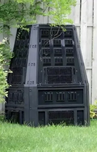 Kerti komposztáló láda,  850 Liter, műanyag, fekete