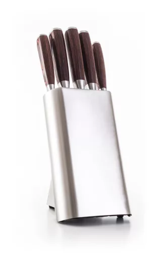 G21 Gourmet Steely 5 db-os kés szett + rozsdamentes acél tartóval