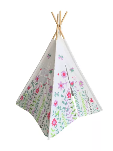 G21 játék - Teepee sátor Tavaszi rét, rózsaszín virágok