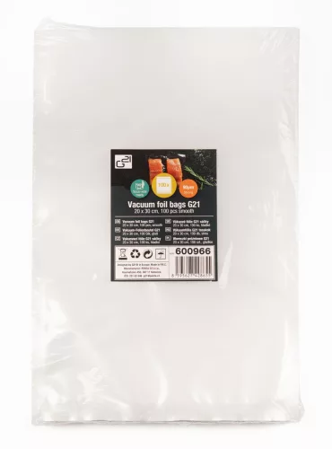 Vákuumos fólia G21 tasakok, 20 × 30 cm, 100 db, sima