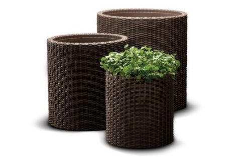 Keter Cylinder M virágcserép, barna