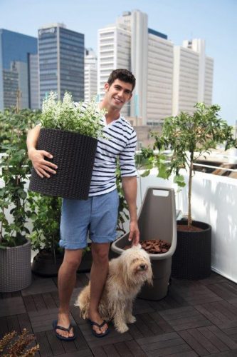 Keter Cylinder L virágcserép, szürke