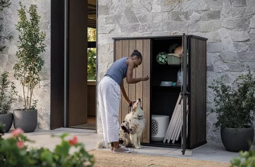 Kerti doboz Keter Signature 1400 l Walnut színben