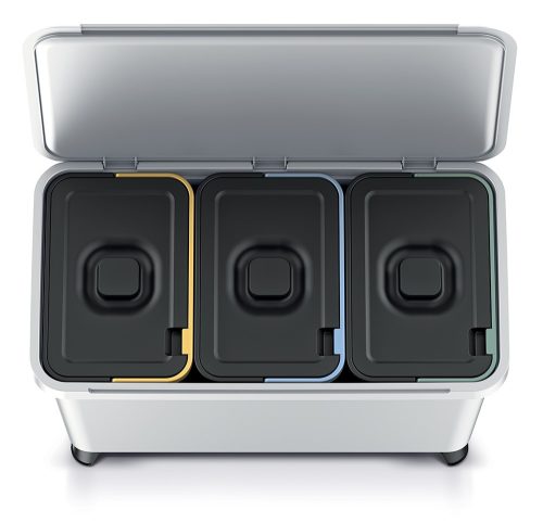 Prosperplast SYSTEMA szemetes kuka 3x10l hamuszínű