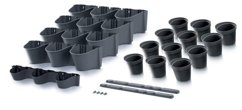 Prosperplast CASCADE WALL kaspó készlet a falra antracit