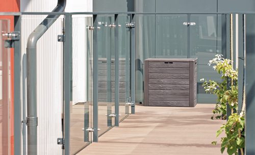 Prosperplast WOODEBOX kerti box barna 140L