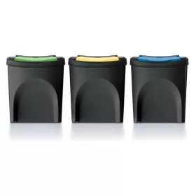   Prosperplast SORTIBOX 3 x 25 l hulladékgyűjtő , újrahasznosítható fekete