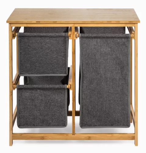 G21 szennyeskosár 38 l tároló dobozokkal, bambusz