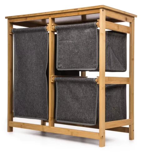 G21 szennyeskosár 38 l tároló dobozokkal, bambusz