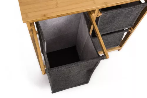 G21 szennyeskosár 38 l tároló dobozokkal, bambusz