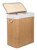G21 bambusz szennyeskosár,105 l kapacitású, fehér betéttel, elválasztó elemekkel