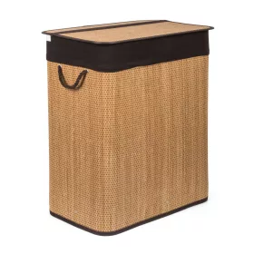   G21 bambusz szennyeskosár,105 l kapacitású, barna betéttel, elválasztó elemekkel