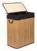G21 bambusz szennyeskosár,105 l kapacitású, barna betéttel, elválasztó elemekkel