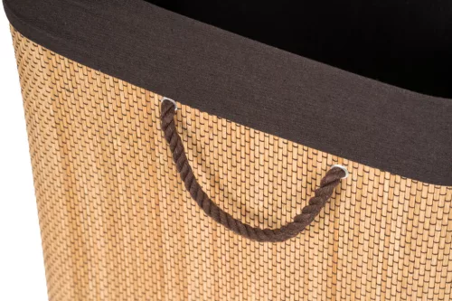 G21 bambusz szennyeskosár,105 l kapacitású, barna betéttel, elválasztó elemekkel