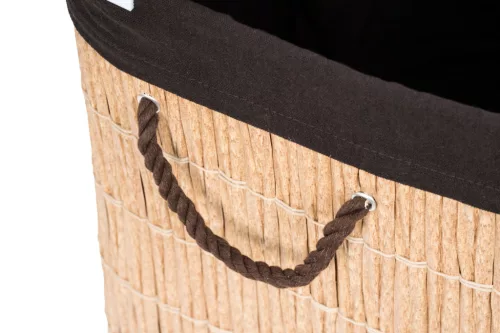 G21-es 105 literes szennyeskosár elválasztókkal, rattan utánzat, barna betéttel
