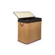 G21 bambusz szennyeskosár,150 l kapacitású, barna betéttel, elválasztó elemekkel