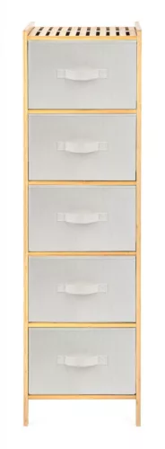 Bambusz állvány G21 5 kosárral, bézs színű