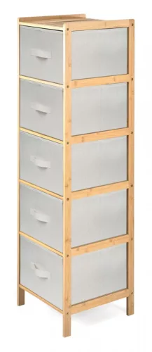 Bambusz állvány G21 5 kosárral, bézs színű