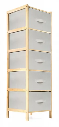 Bambusz állvány G21 5 kosárral, bézs színű