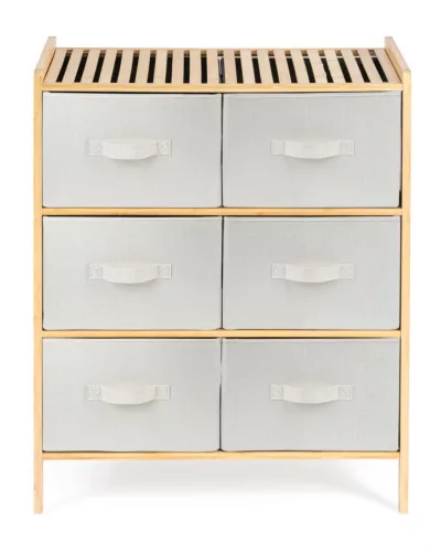 Bambusz polc G21 6 kosárral, bézs színű