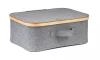 Tárolódoboz G21 40 x 30 x 15 cm, bambusz, fedéllel, szürke