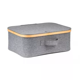   Tárolódoboz G21 40 x 30 x 15 cm, bambusz, fedéllel, szürke