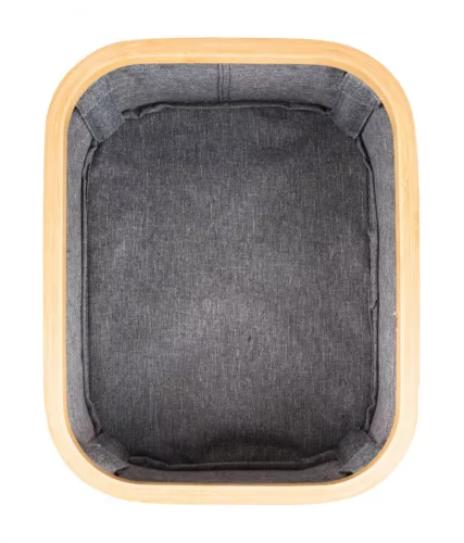 Tárolódoboz G21 24 x 30 x 15 cm, bambusz fedéllel, szürke